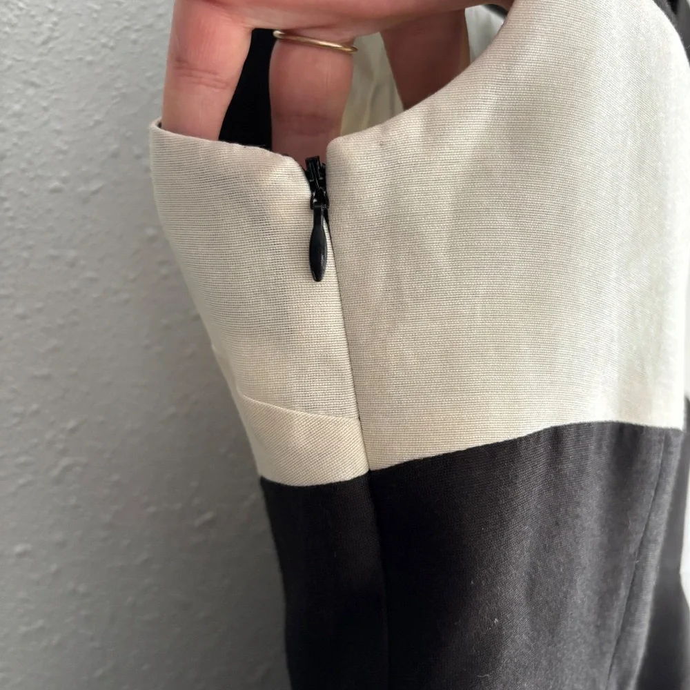 Kate Spade Gayle Black & Ivory Wide Stripe Sleeveless Fit & Flare Dress - Picture 6 of 9